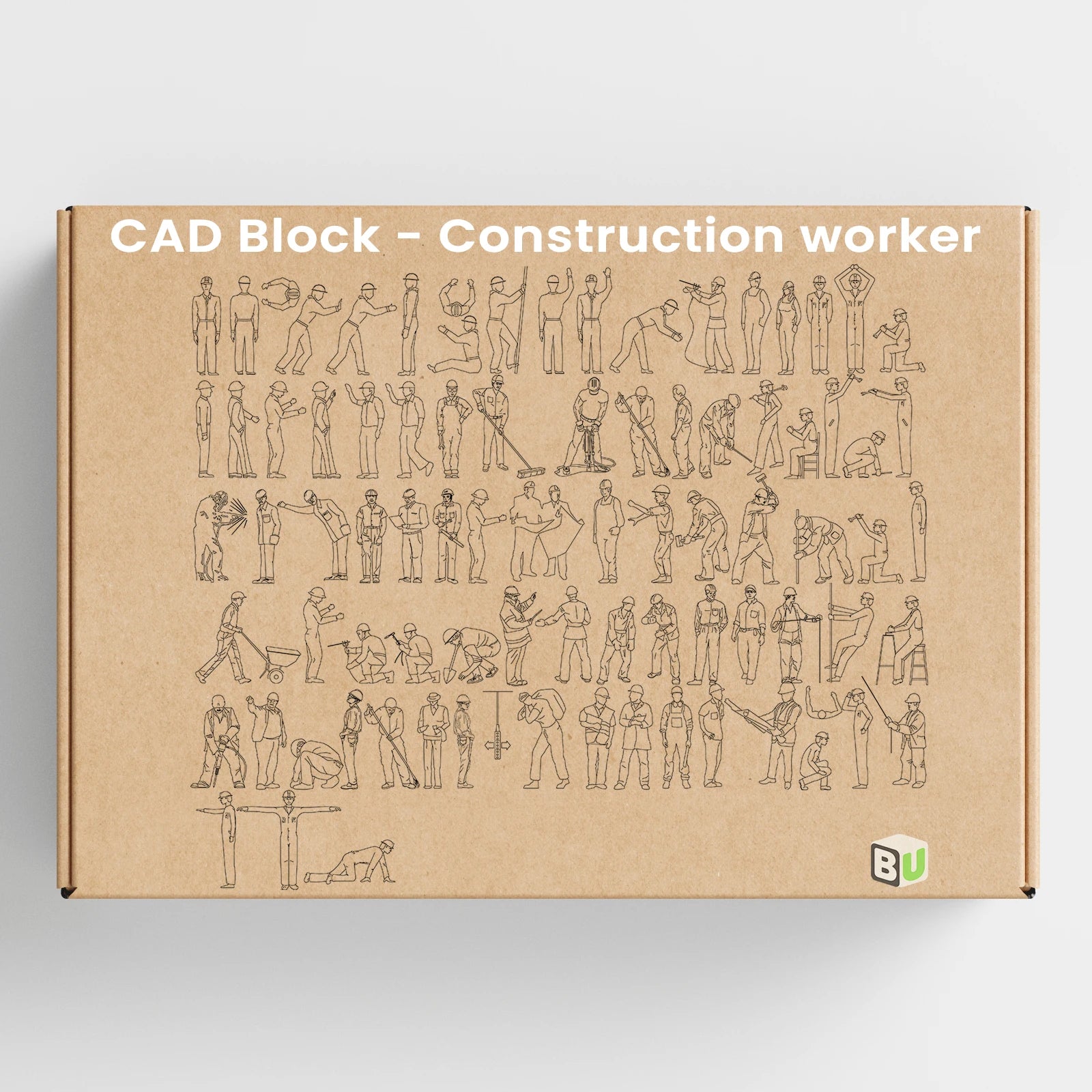 Construction Worker CAD Block Collection Cover – 84 Human Figures for Architecture