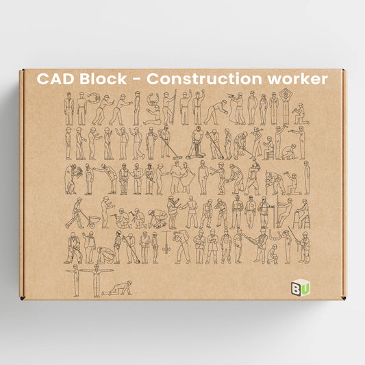 Construction Worker CAD Block Collection Cover – 84 Human Figures for Architecture