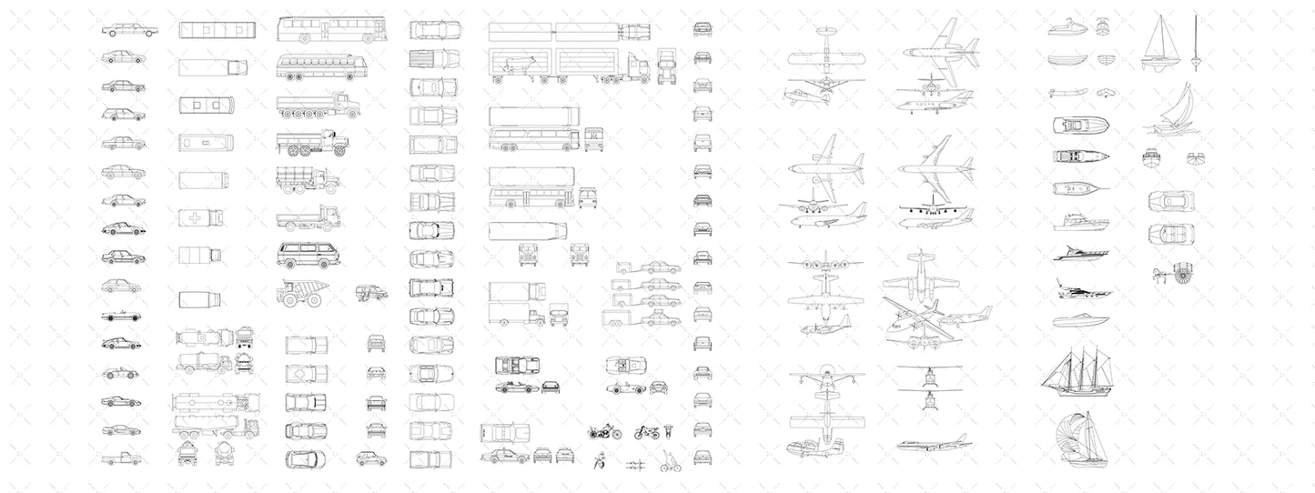 Boat and yacht CAD blocks including sailboats and motor vessels