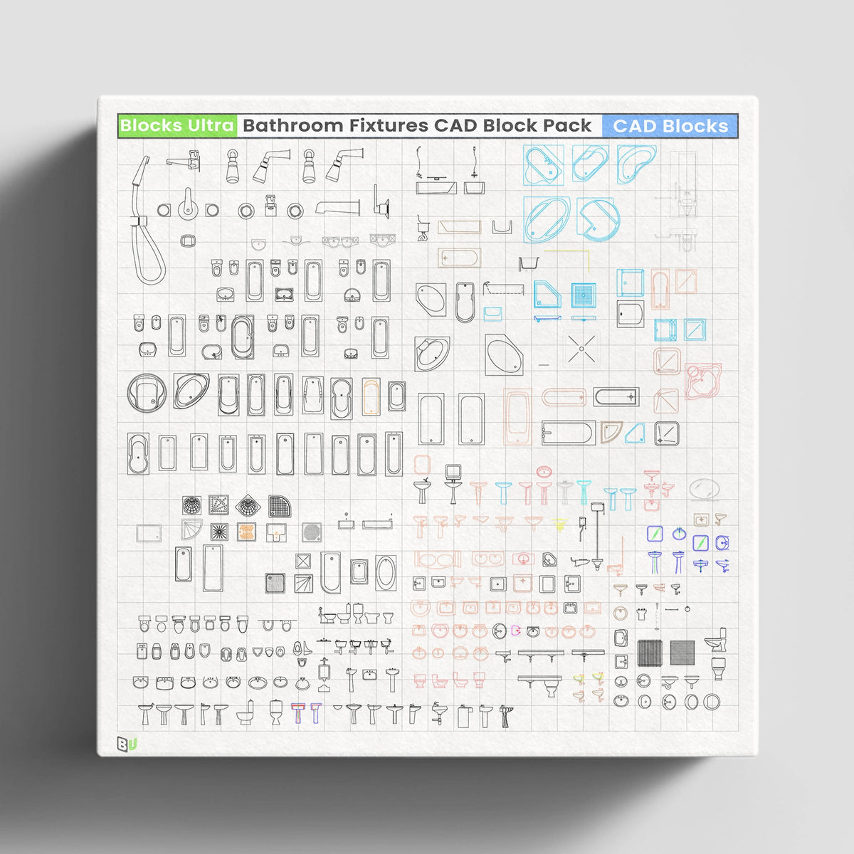 Bathroom Fixtures CAD Block Pack – Complete Sanitary Library – Blocks Ultra