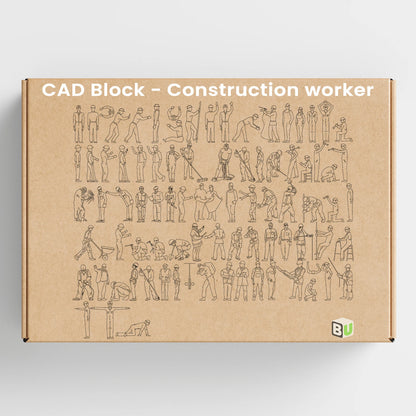 Construction Worker CAD Block Collection Cover – 84 Human Figures for Architecture