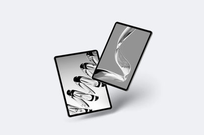 Tablet and phone floating PSD mockup scene