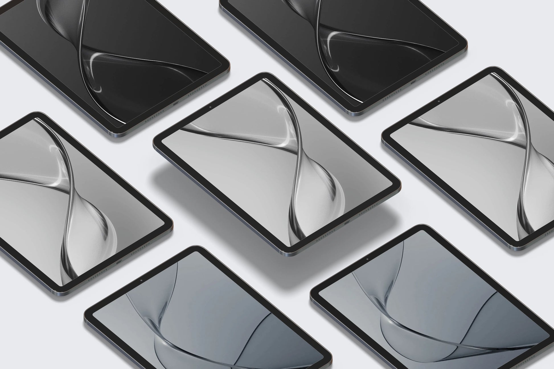 Minimal floating device PSD mockup composition