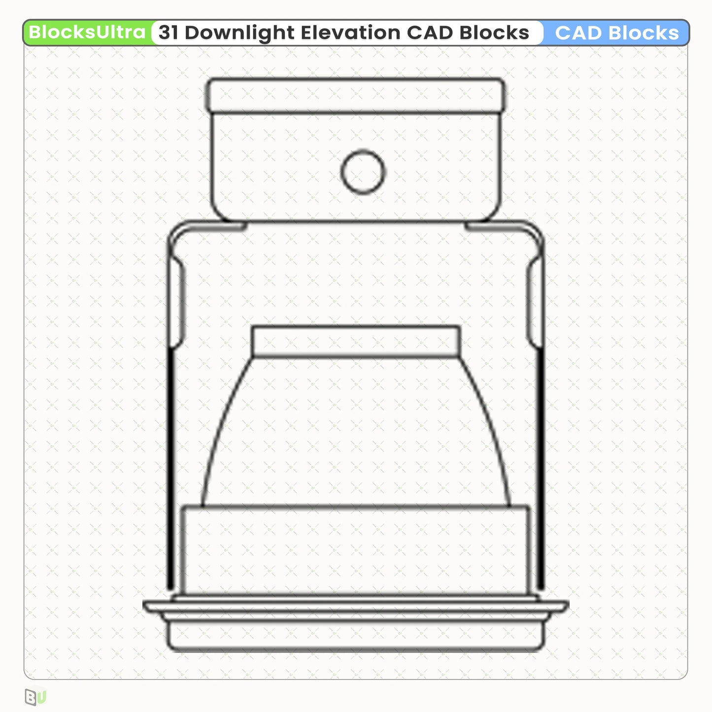 High-quality downlight elevation CAD blocks (31-set) offering refined linework for architectural and interior lighting design