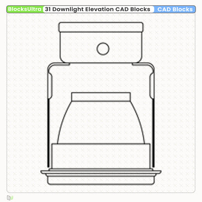 High-quality downlight elevation CAD blocks (31-set) offering refined linework for architectural and interior lighting design