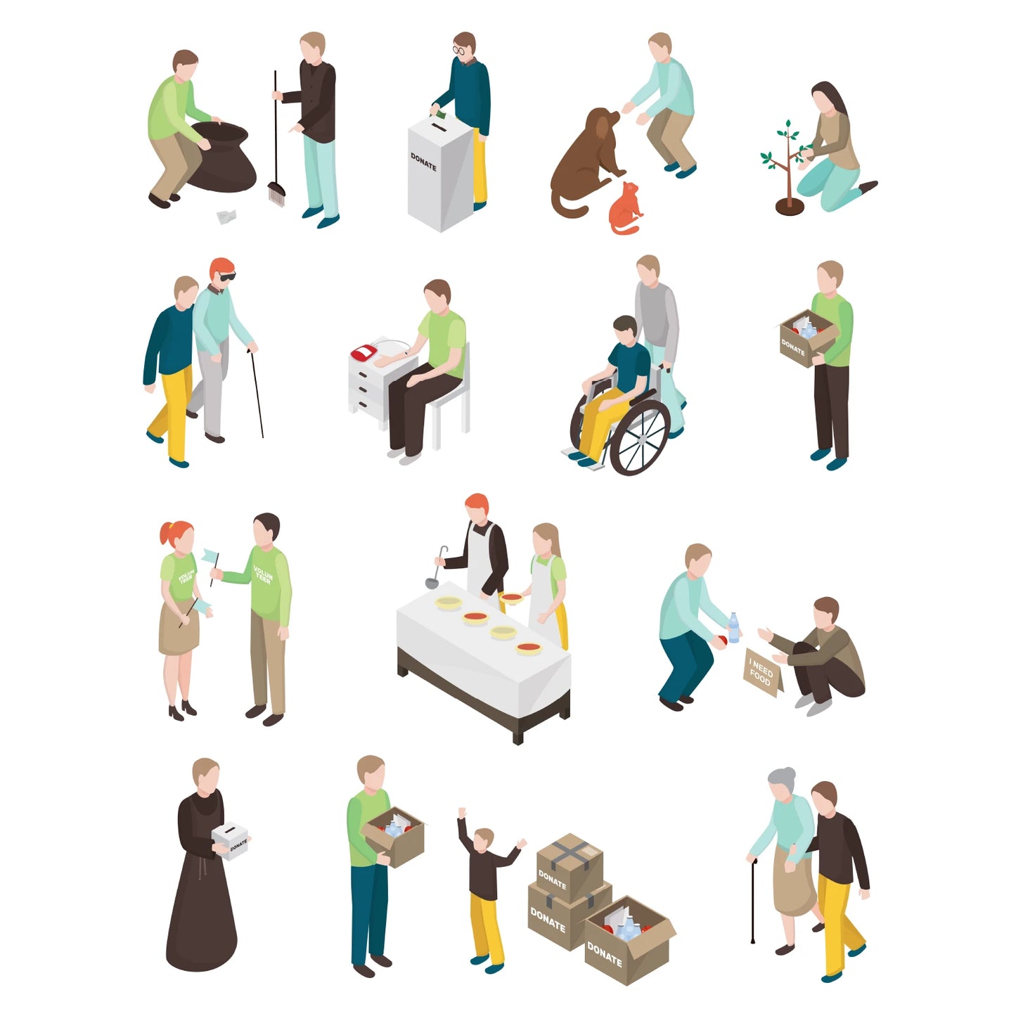 Isometric People Vector Illustration Pack — Family, Office, Sports & Daily Life Scenes