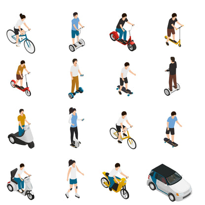 Alternative scene featuring outdoor leisure activities and family moments in isometric style.