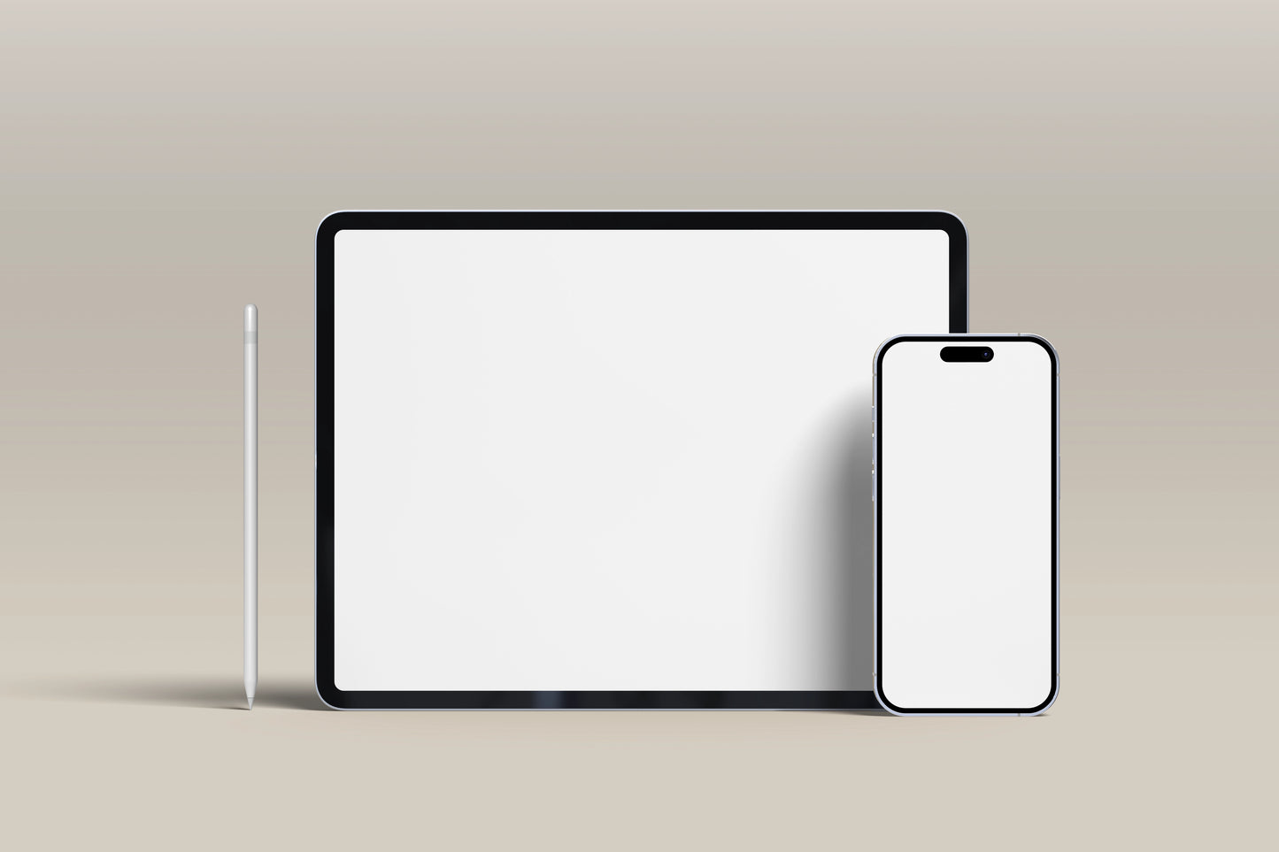 Clean tablet and smartphone PSD mockup composition