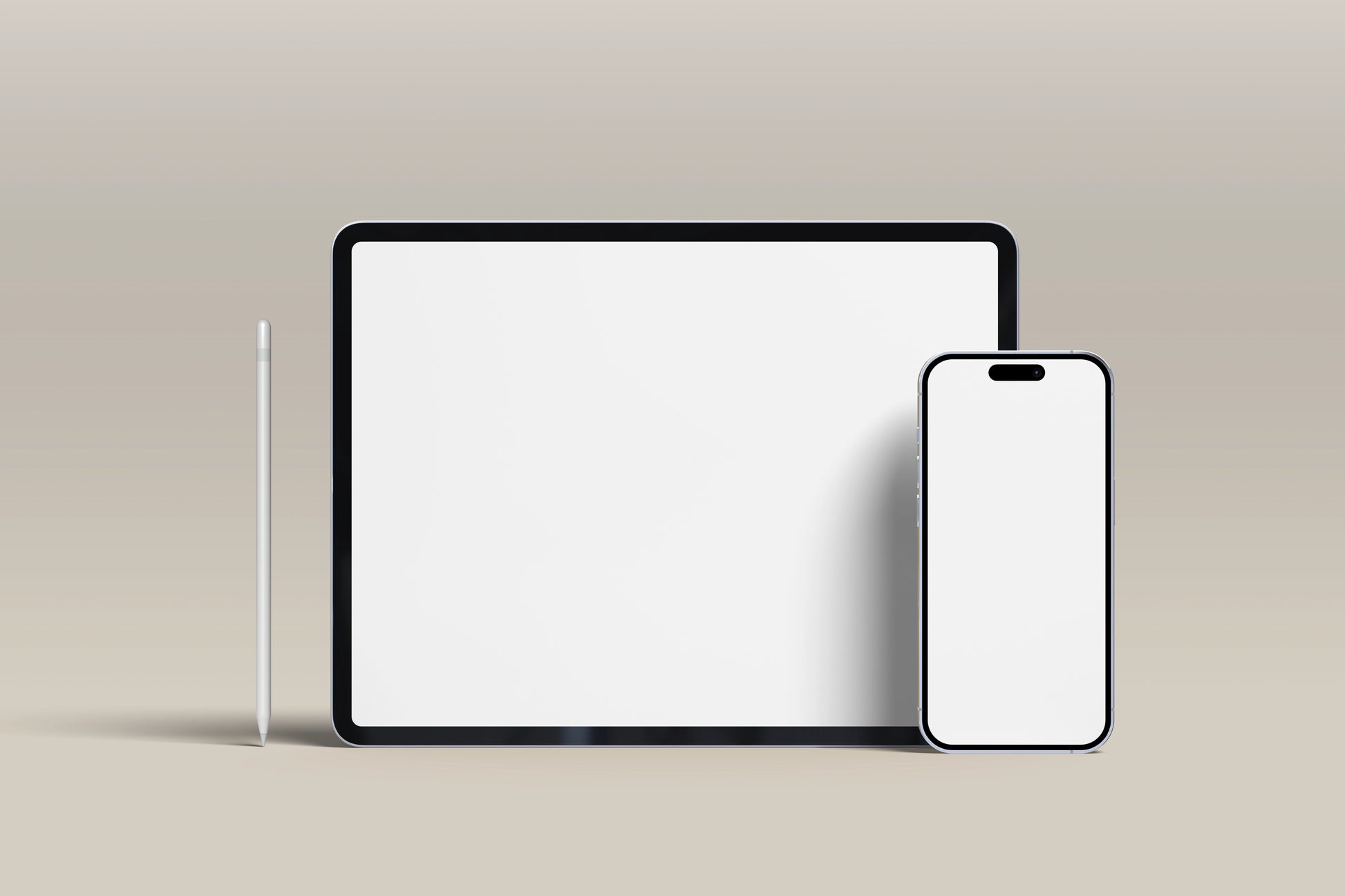 Clean tablet and smartphone PSD mockup composition