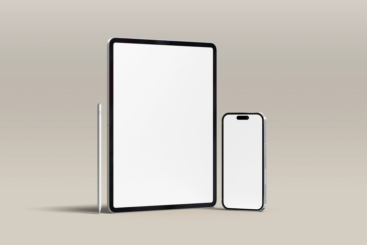 iPad and iPhone mockup with stylus side placement