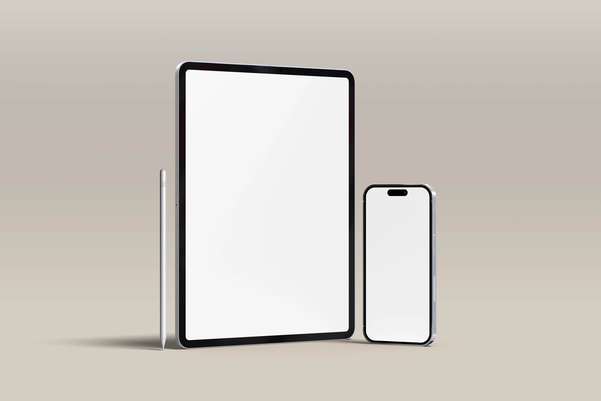 iPad and iPhone mockup with stylus side placement