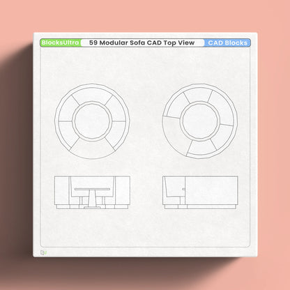 Sectional sofa CAD top view blocks for spatial planning and layouts