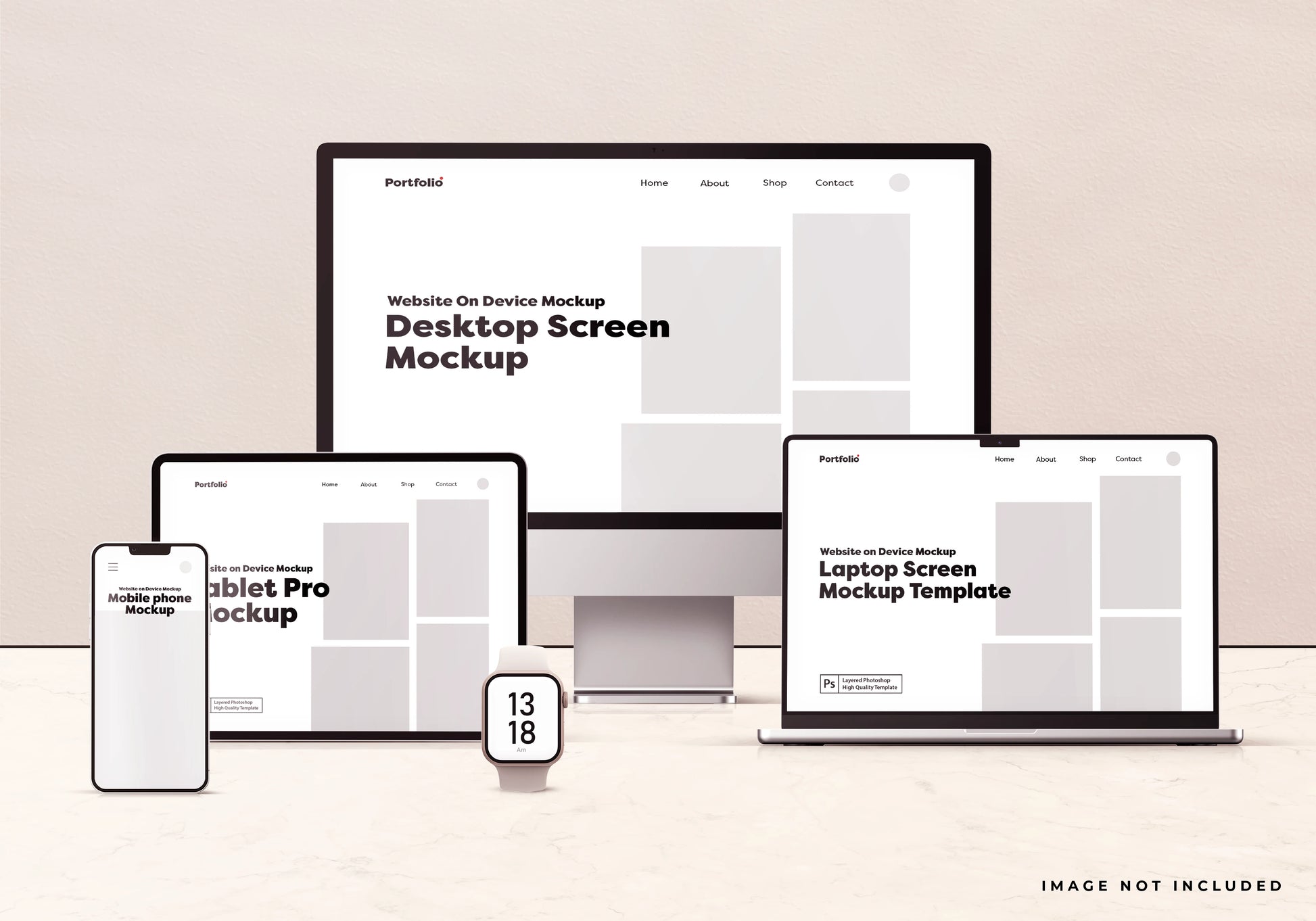 Laptop screen PSD mockup for modern website display