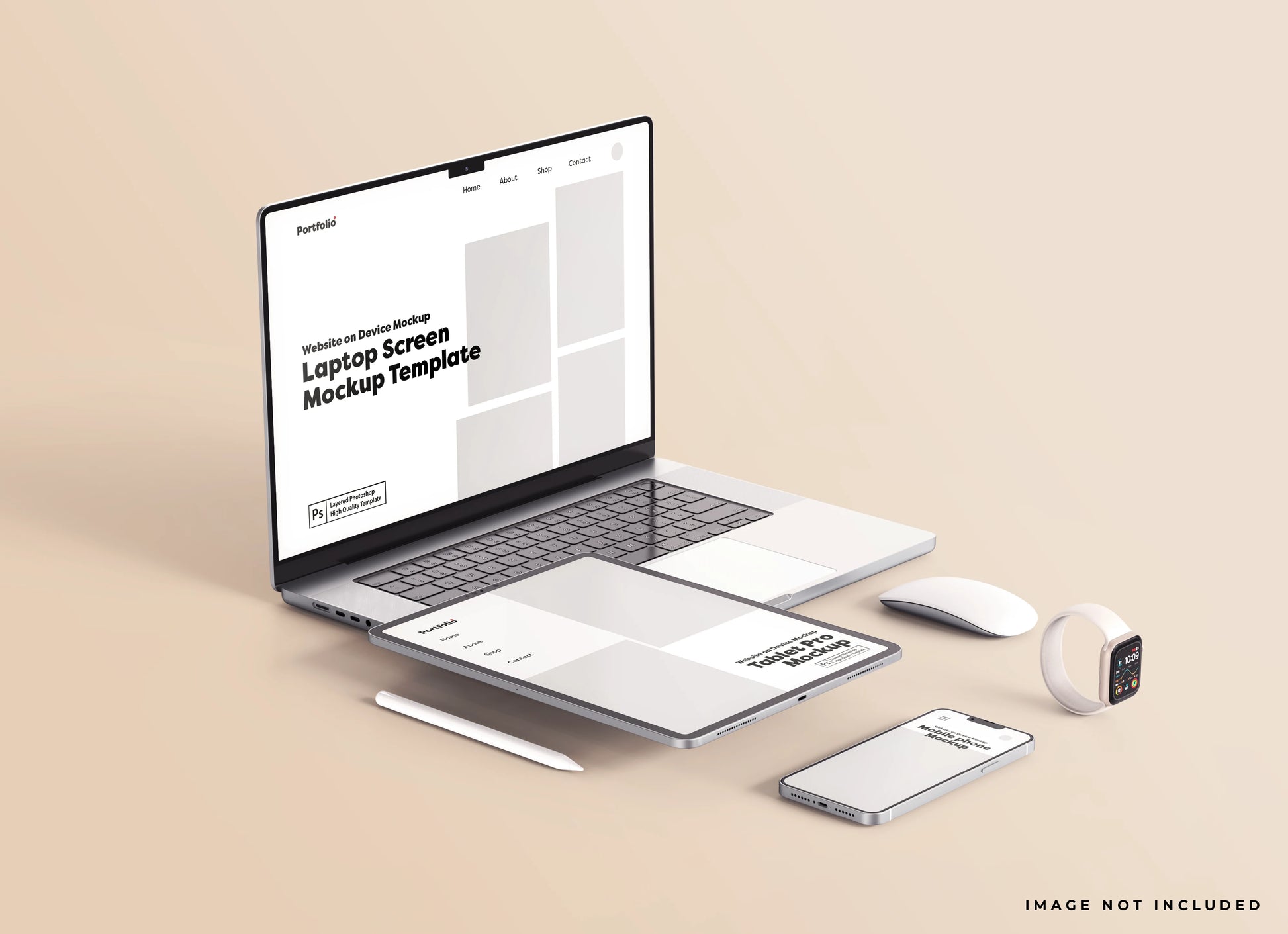 Professional multi-device PSD mockup for branding and UI