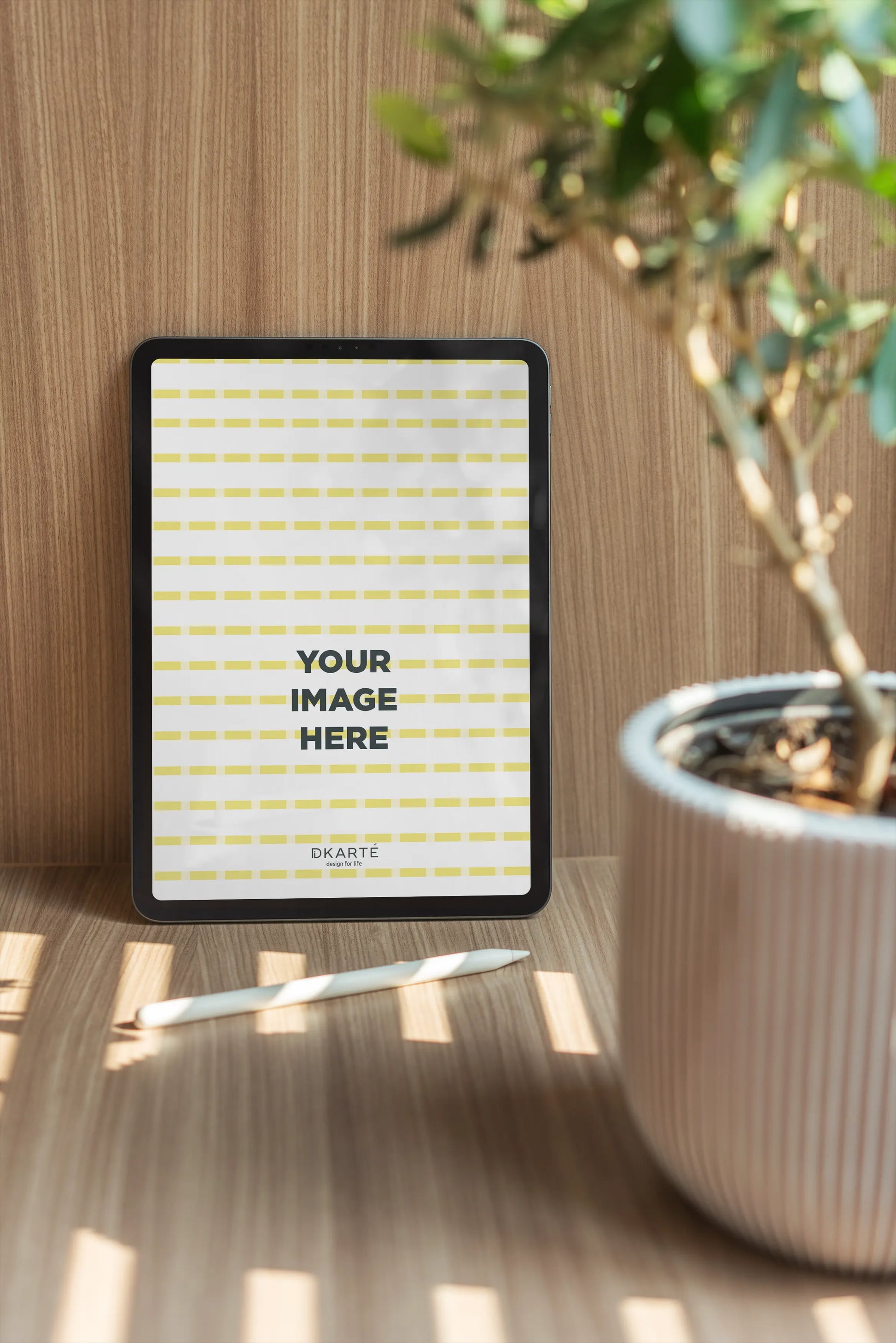 Nordic home workspace Apple device PSD mockup