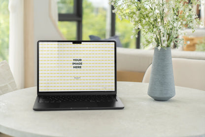 Minimal Nordic Apple device mockup with clean shadows