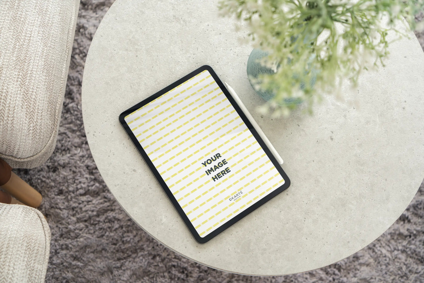 Apple MacBook mockup in calm Scandinavian interior