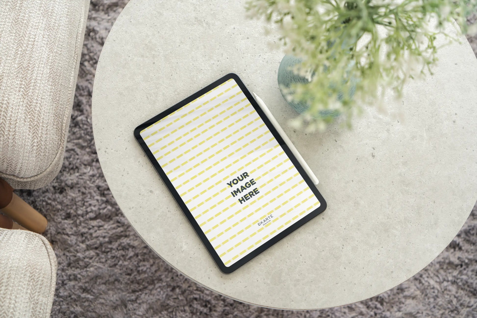 Apple MacBook mockup in calm Scandinavian interior