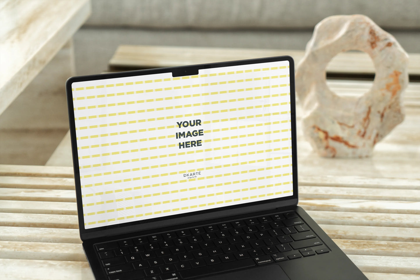 Lifestyle Apple device PSD mockup with modern decor