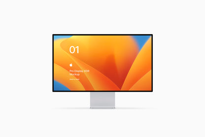 Pro Display XDR vertical screen PSD mockup with clean background