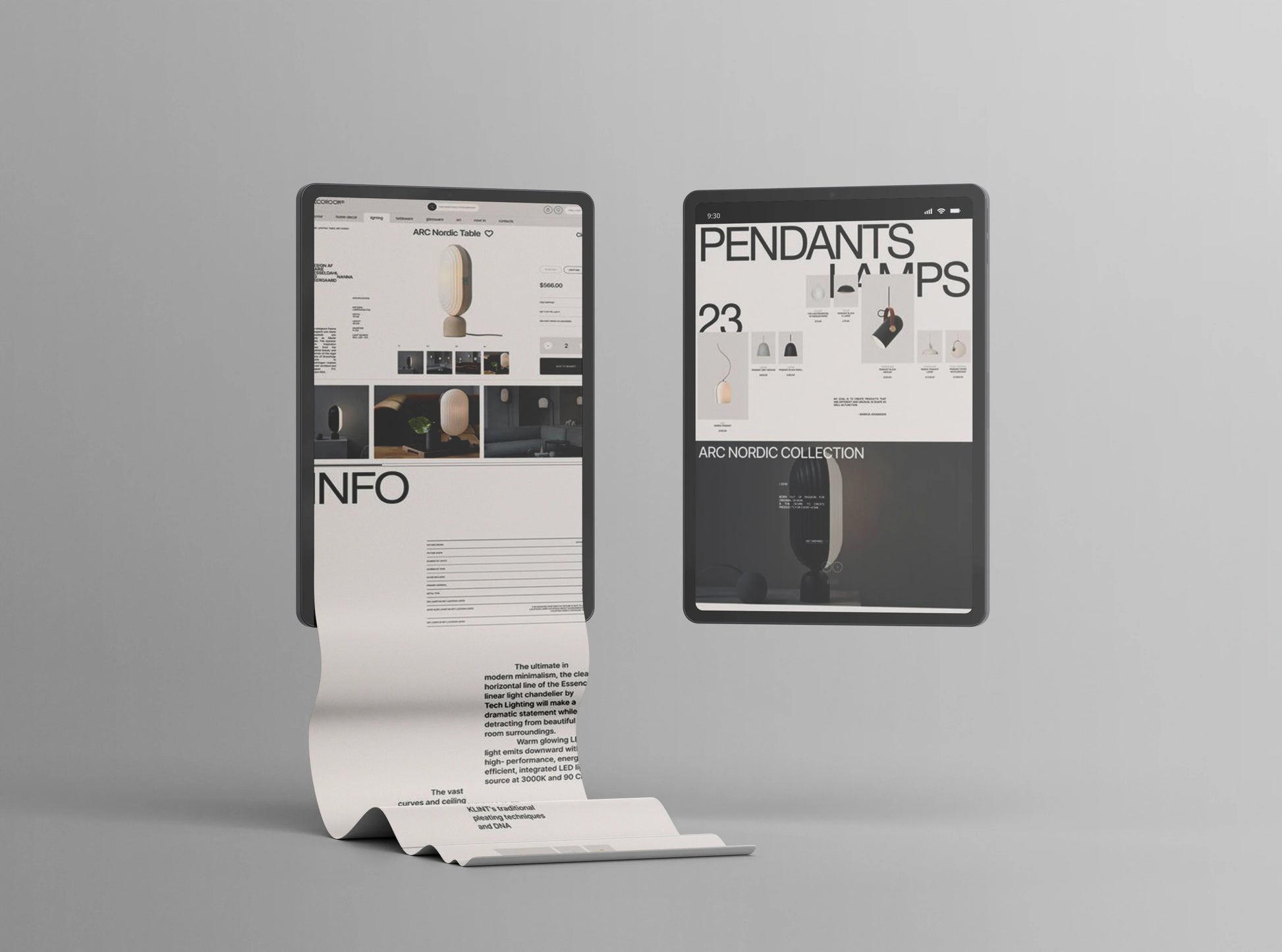 Tablet device mockup with extended UI presentation