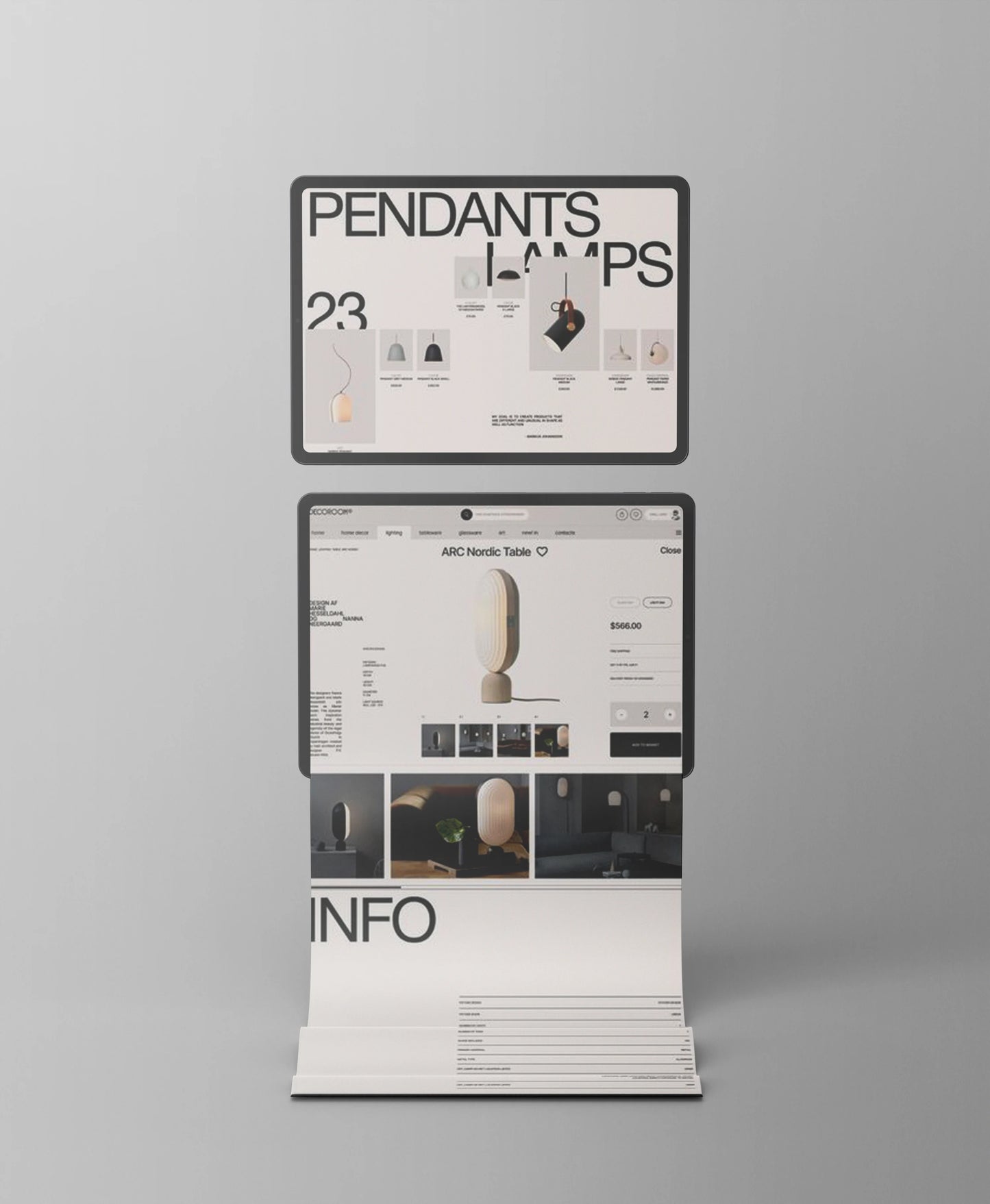 Modern iPad UI mockup for interface and UX showcase