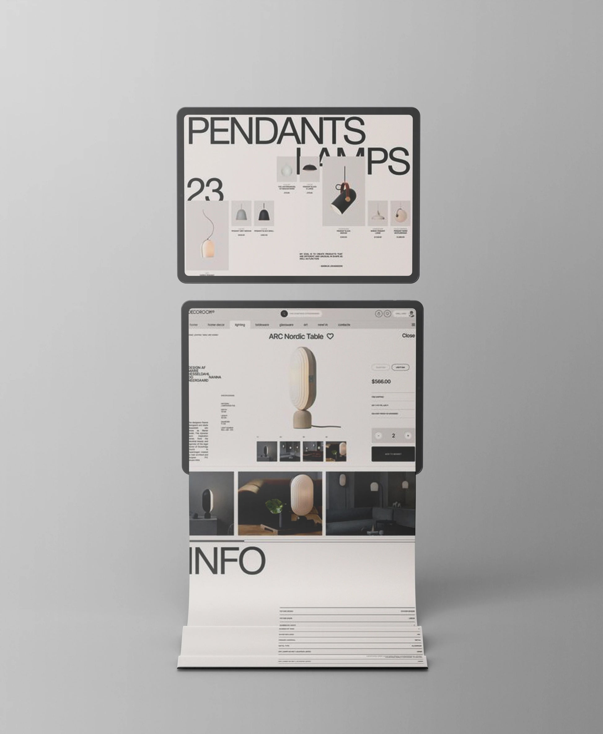 Modern iPad UI mockup for interface and UX showcase