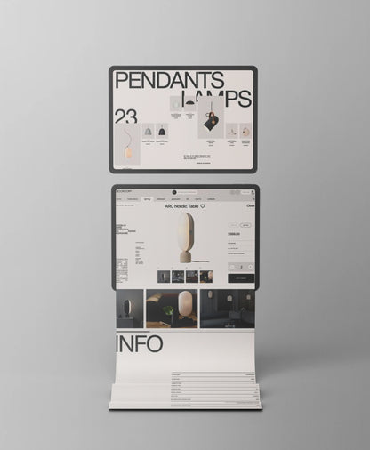 Modern iPad UI mockup for interface and UX showcase