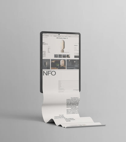 Tablet mockup displaying continuous UI flow for web design