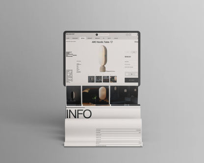 Long screen tablet UI mockup for modern interface presentation