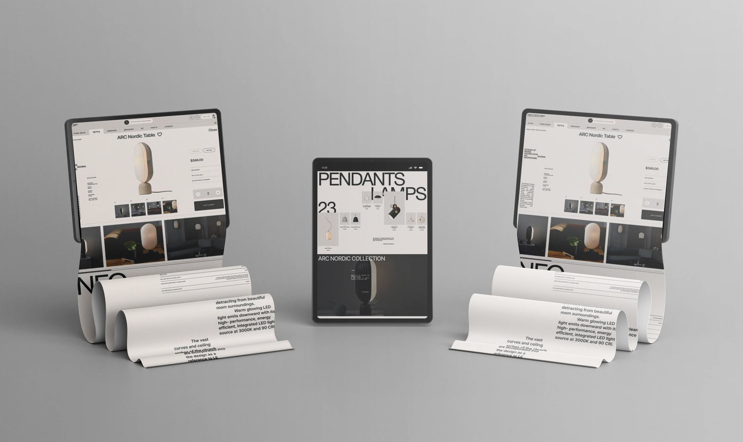 Minimal iPad mockup with extended app screen scroll effect