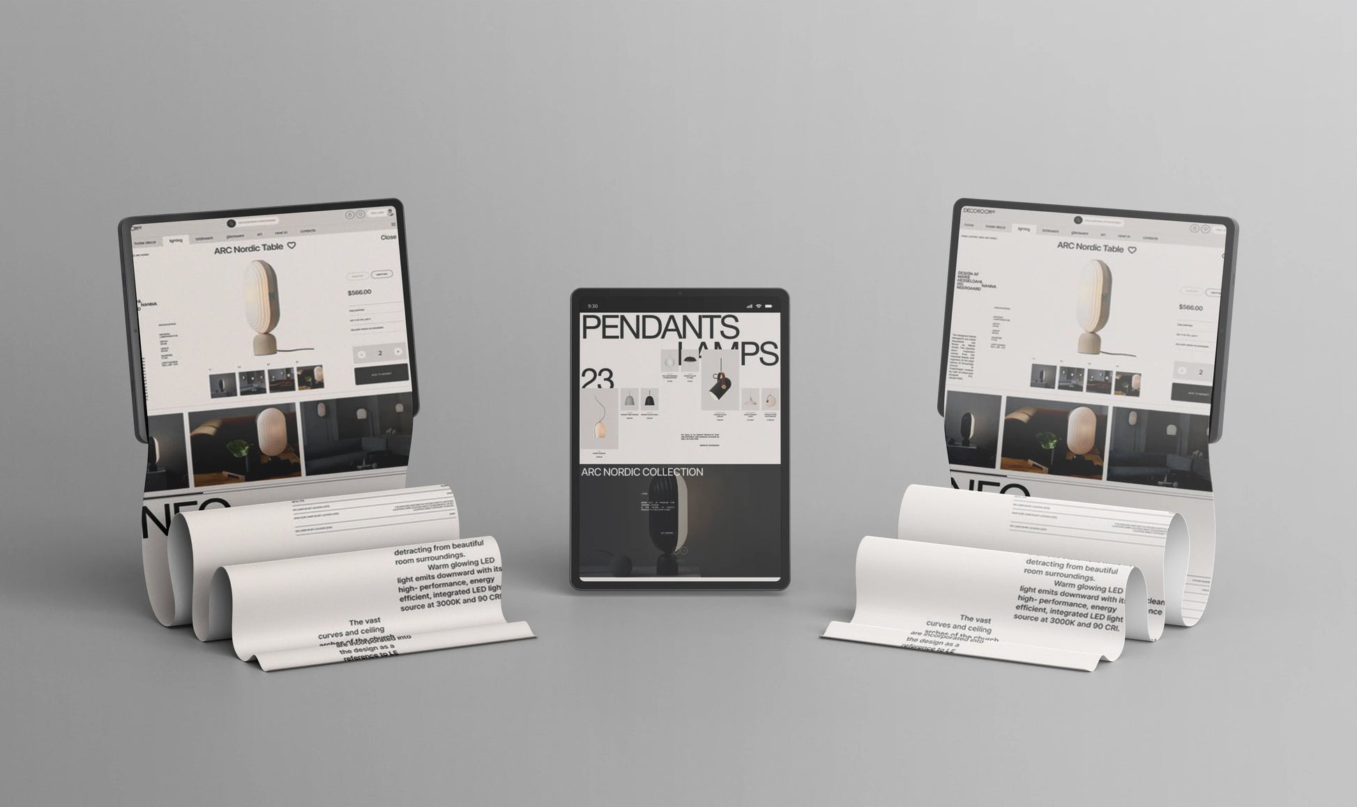 Minimal iPad mockup with extended app screen scroll effect