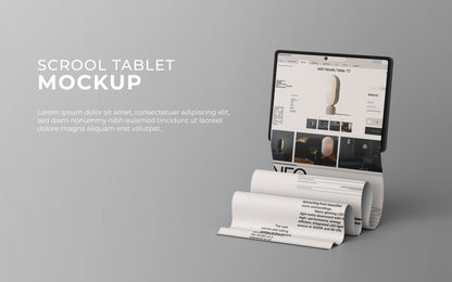 Long scroll tablet mockup for UI UX and app presentation
