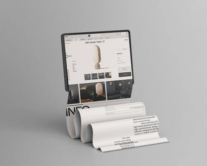 Professional scroll tablet UI mockup for interface showcase