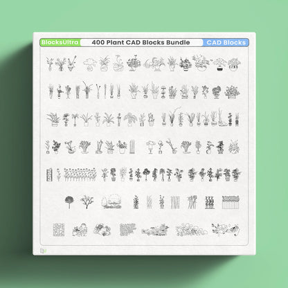 Shrub and flower CAD blocks for landscape and interior drawings