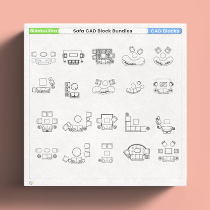 Modular sofa CAD blocks for flexible interior layout planning