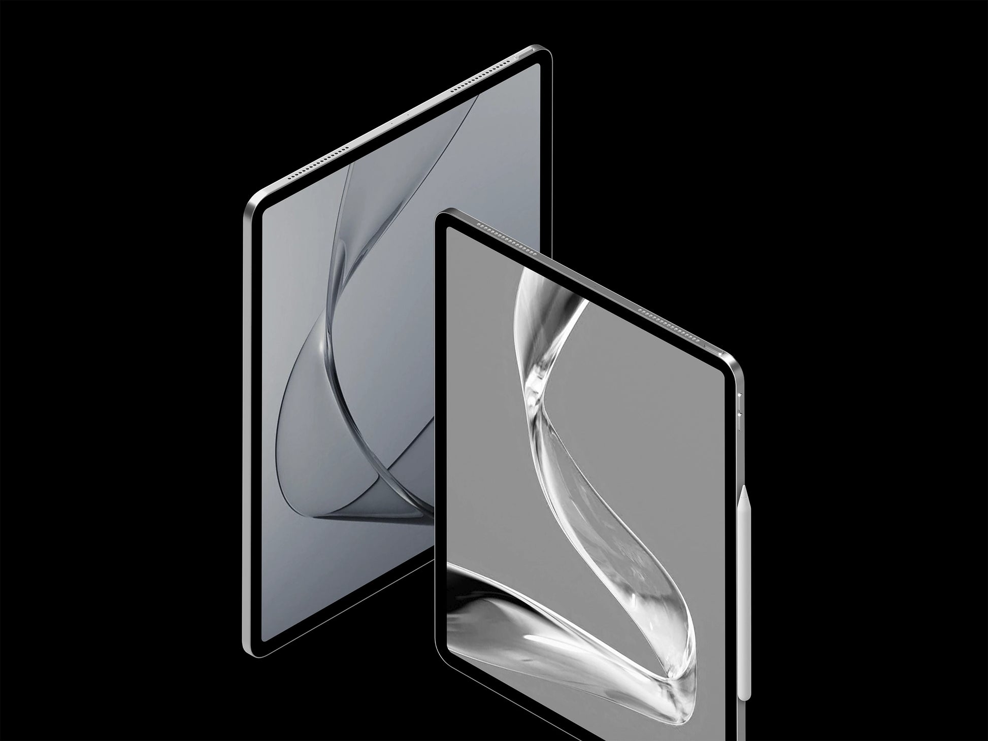 Angled tablet PSD mockup for UI presentation