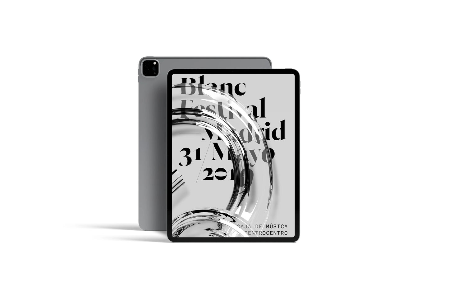 Horizontal tablet PSD mockup held by hands on white background