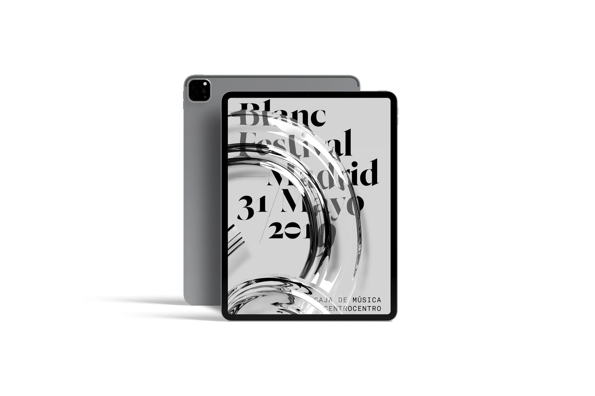 Horizontal tablet PSD mockup held by hands on white background