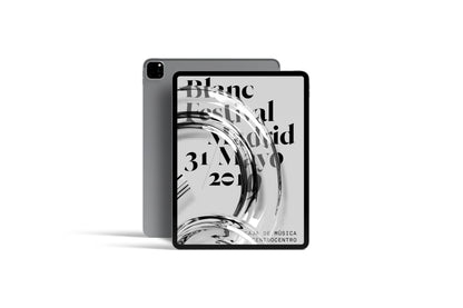 Horizontal tablet PSD mockup held by hands on white background