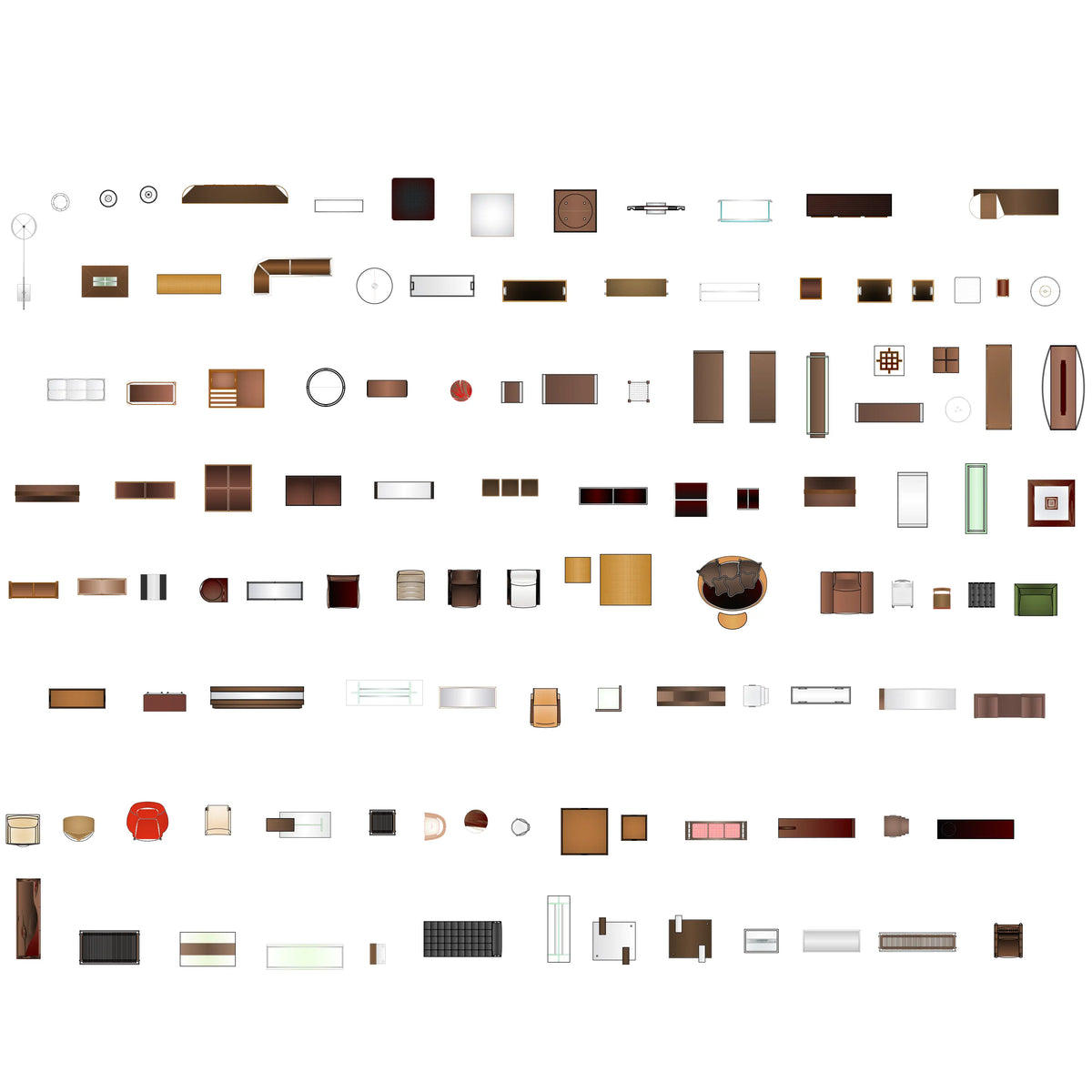 Top-View Interior CAD Block Pack – 460+ Furniture & Decor Objects ...