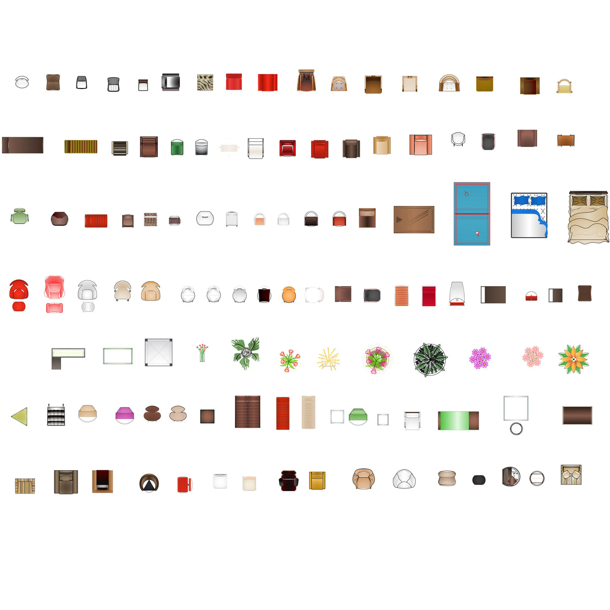 Top-View Interior CAD Block Pack – 460+ Furniture & Decor Objects ...