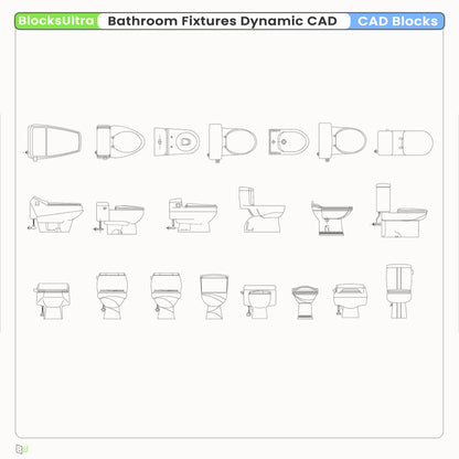 Dynamic faucet and shower head CAD blocks for bathroom layouts