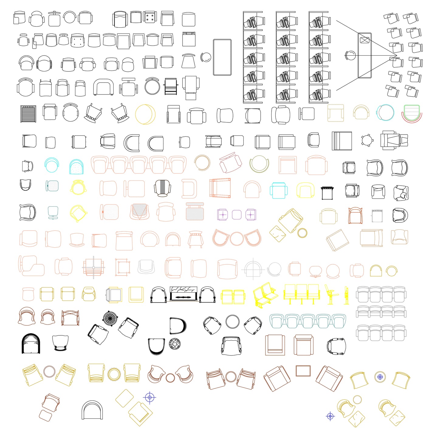 CAD elevation blocks of office desks and storage units, suitable for workspace design and professional DWG drafting