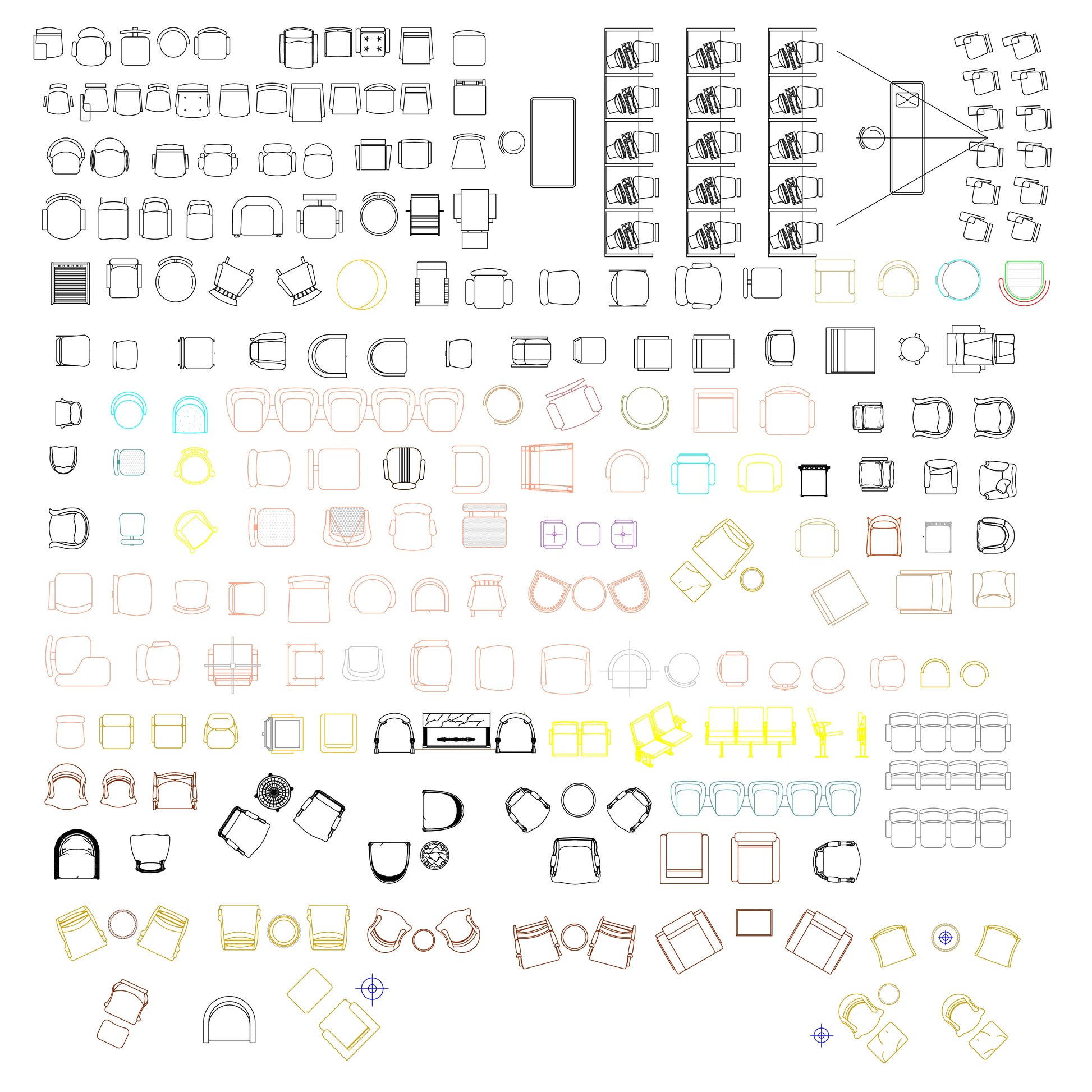 CAD elevation blocks of office desks and storage units, suitable for workspace design and professional DWG drafting