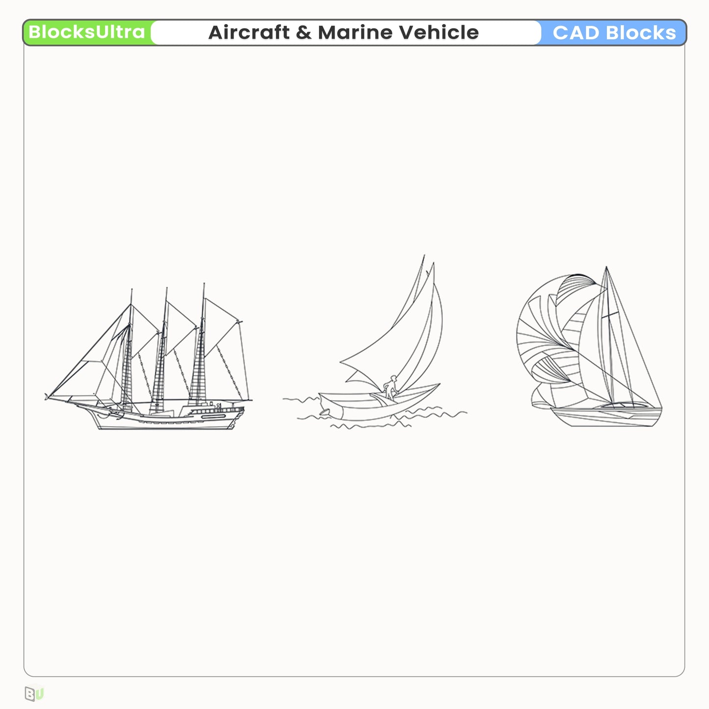 Helicopter CAD blocks shown in plan and elevation views