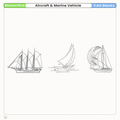 Helicopter CAD blocks shown in plan and elevation views
