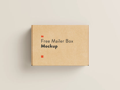 Open kraft mailer box mockup showing inner packaging and folding structure