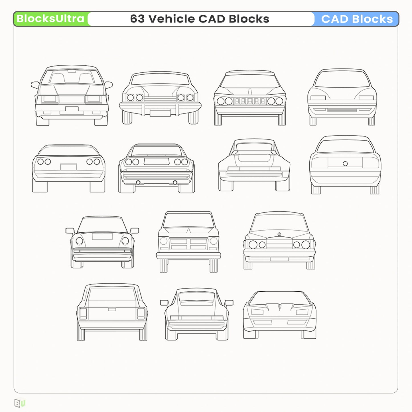 Police vehicle CAD blocks for urban and traffic planning