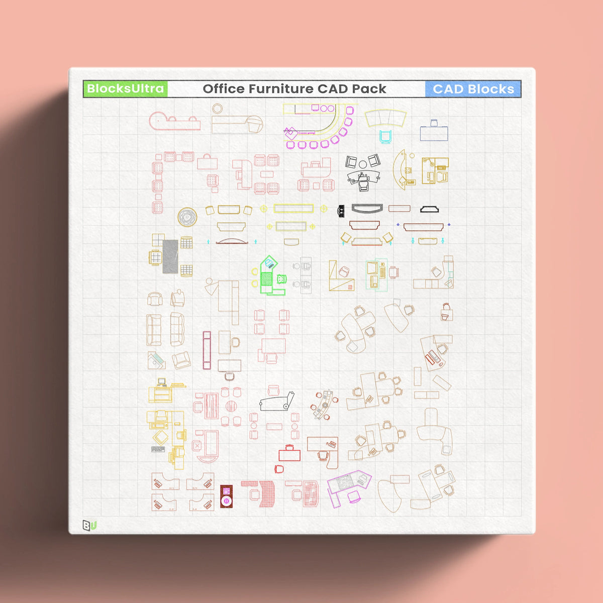 Office Furniture CAD Pack – Workstations, Meeting Tables & Desks ...